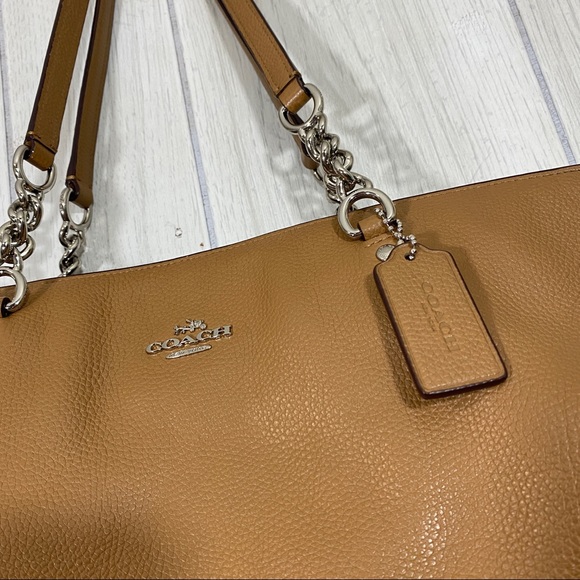 Coach Sophia Pebbled Leather Tote Bag Handbag Purse 36600 - Picture 3 of 14